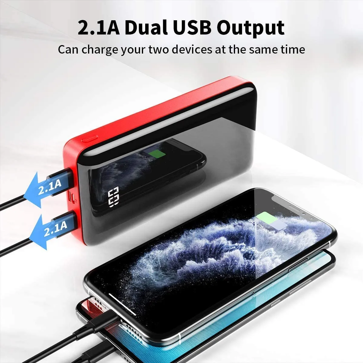 Batterie externe 30000mAh Rouge – Image 2