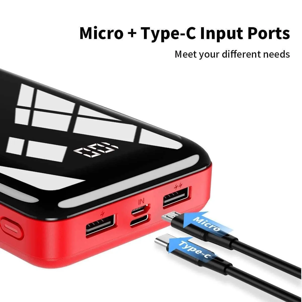 Batterie externe 30000mAh Rouge – Image 4