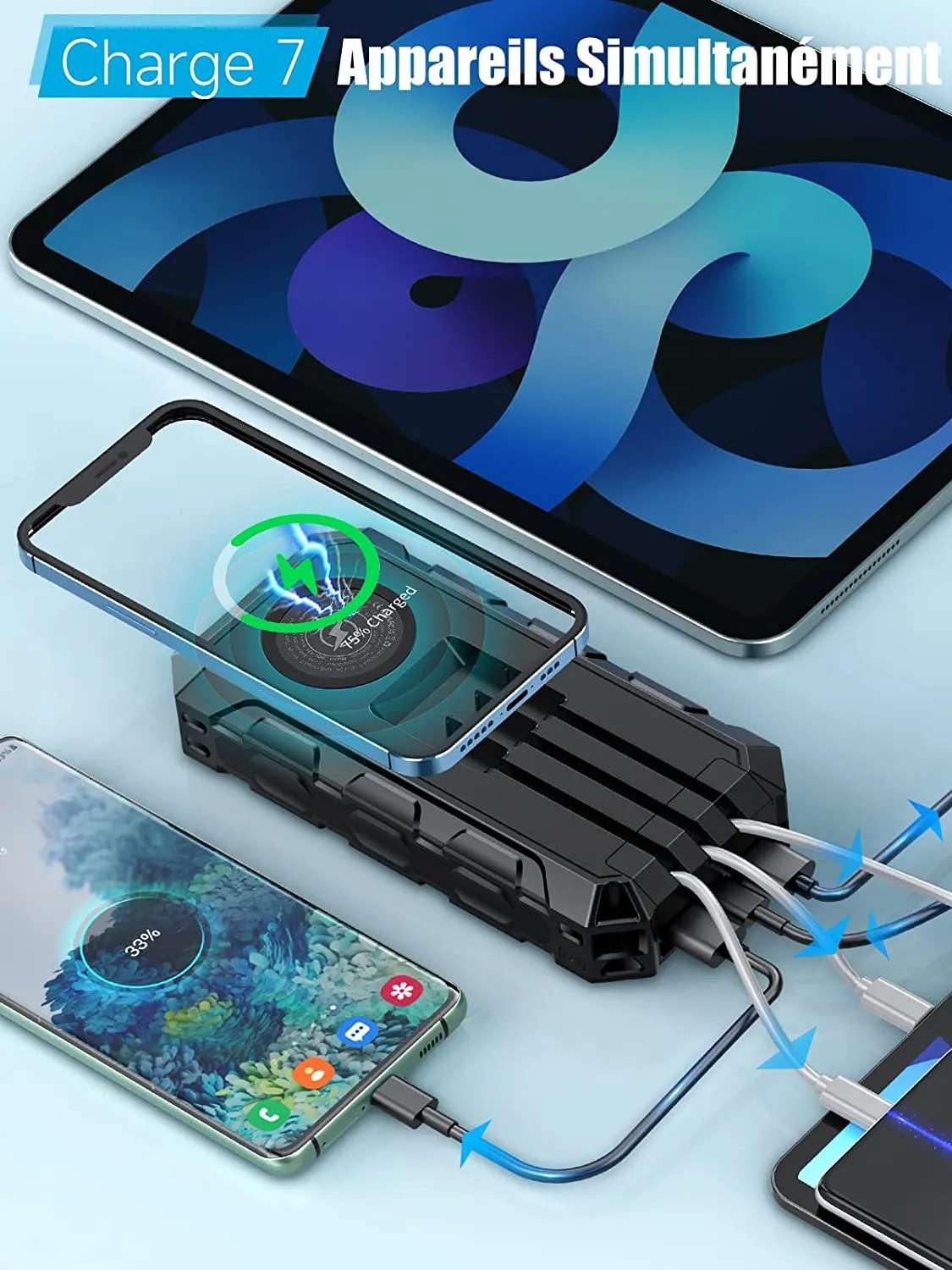 Batterie externe 36000mAh solaire – Image 2