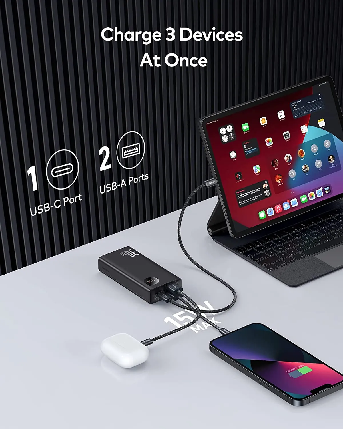 Batterie Portable 10000 mAh Baseus 30W – Image 2