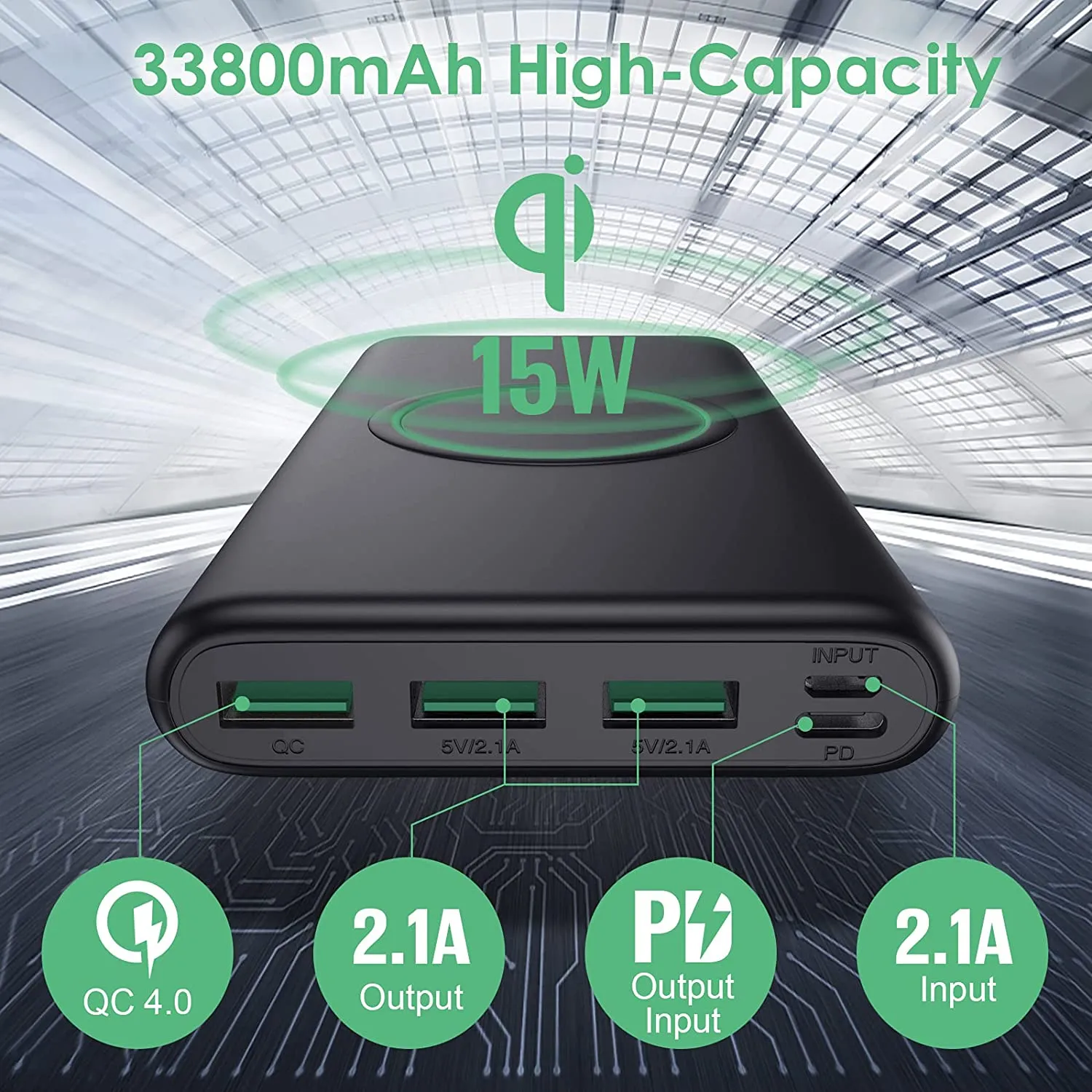 Batterie portable 33800 mAh 5 sorties – Image 4