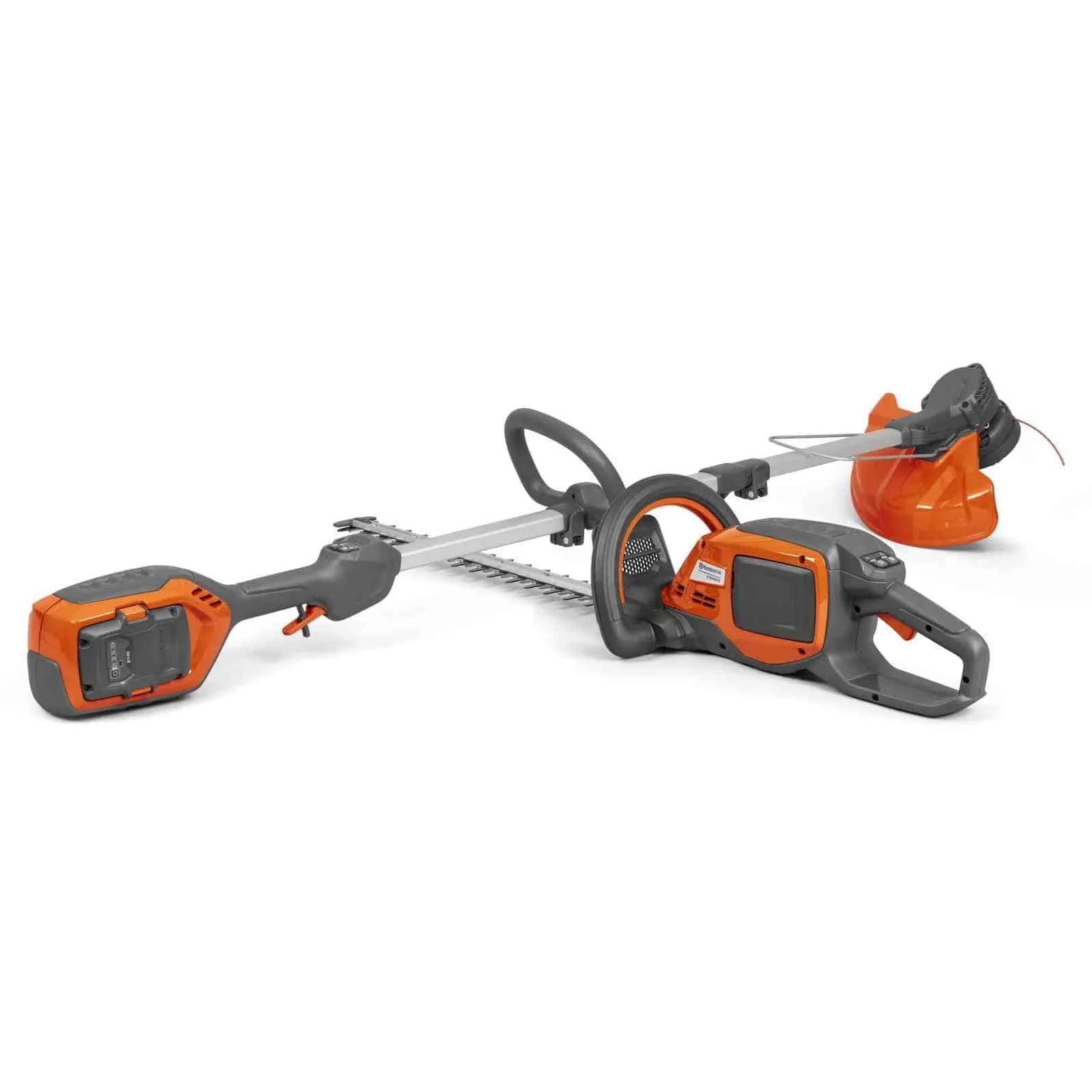 Coupe-bordure à batterie HUSQVARNA – 215iL (pack batterie BLi10 ou 40B-70, chargeur 40-C80 et taille-haie 215iHD45)