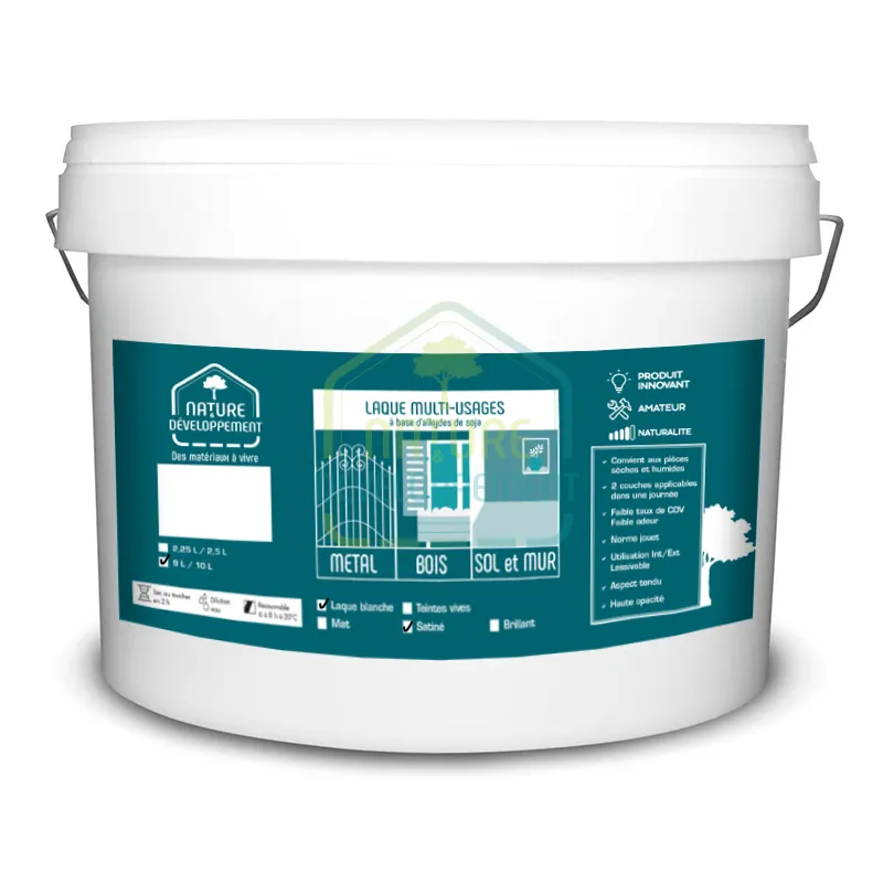Peinture laque satinée blanche pour bois, murs, sols et métal de Nature & Développement – Image 3