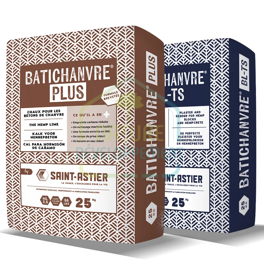 Chaux pour béton de chanvre BATICHANVRE PLUS gris ou blanc de Saint-Astier
