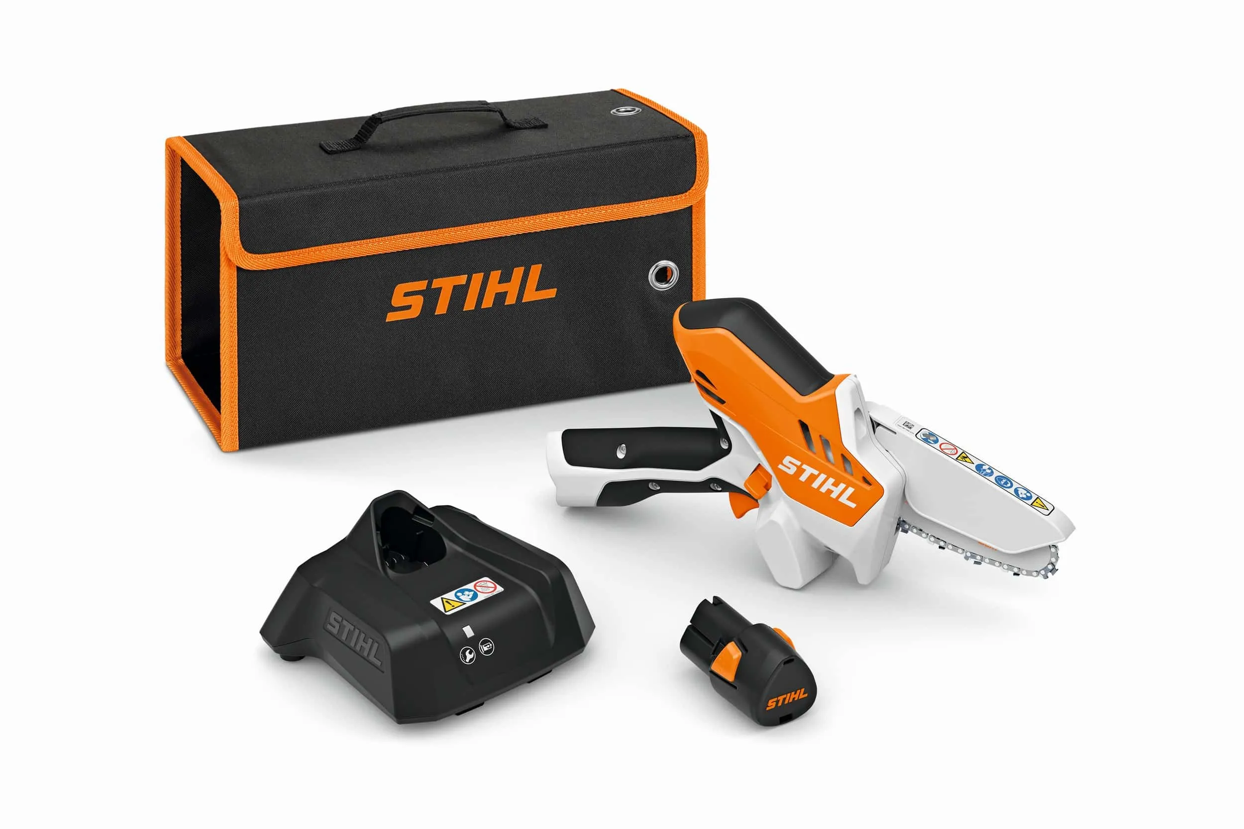 Scie à main à batterie STIHL – GTA 26 (pack batterie + chargeur + rallonge + chaîne + guide de chaîne + multioil BIO + sac de transport) – Gamme AS – Image 5