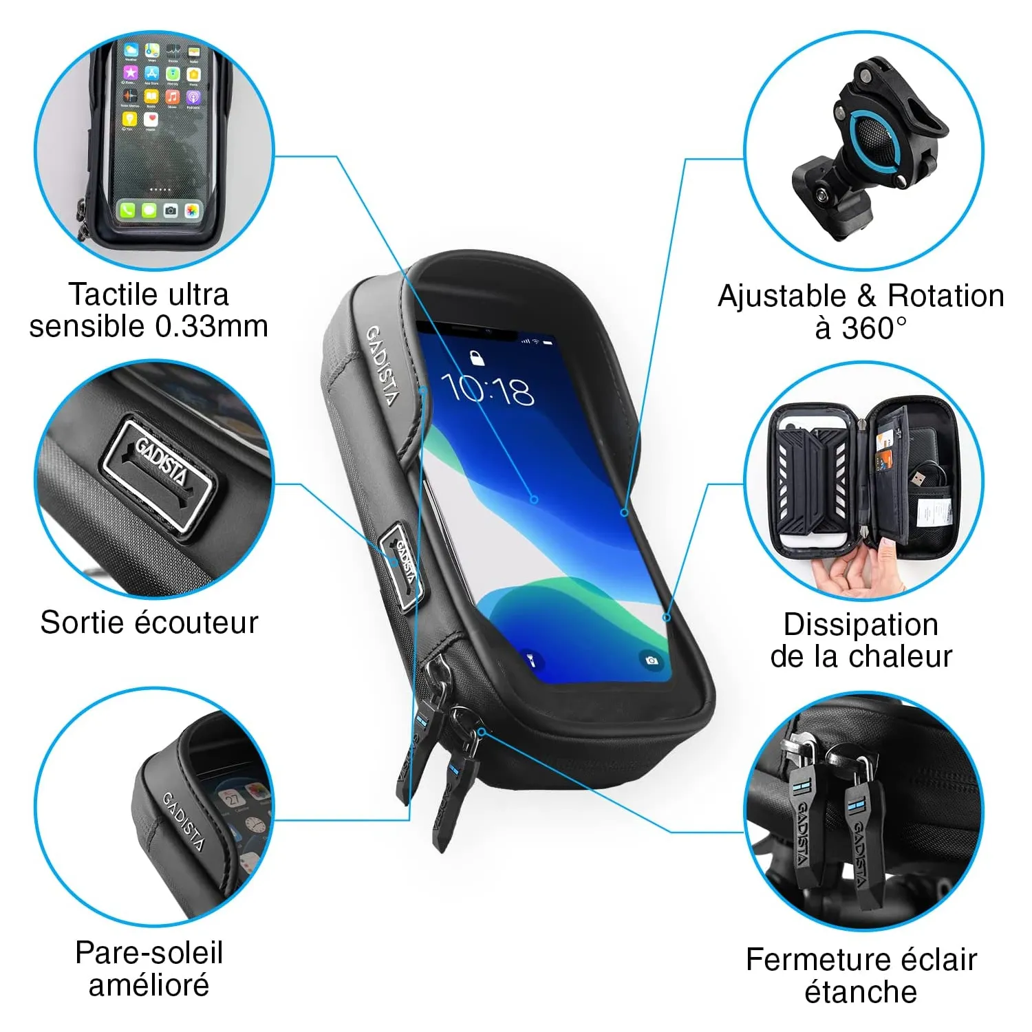Support Téléphone Motocyclette Fixation Solide – Image 2