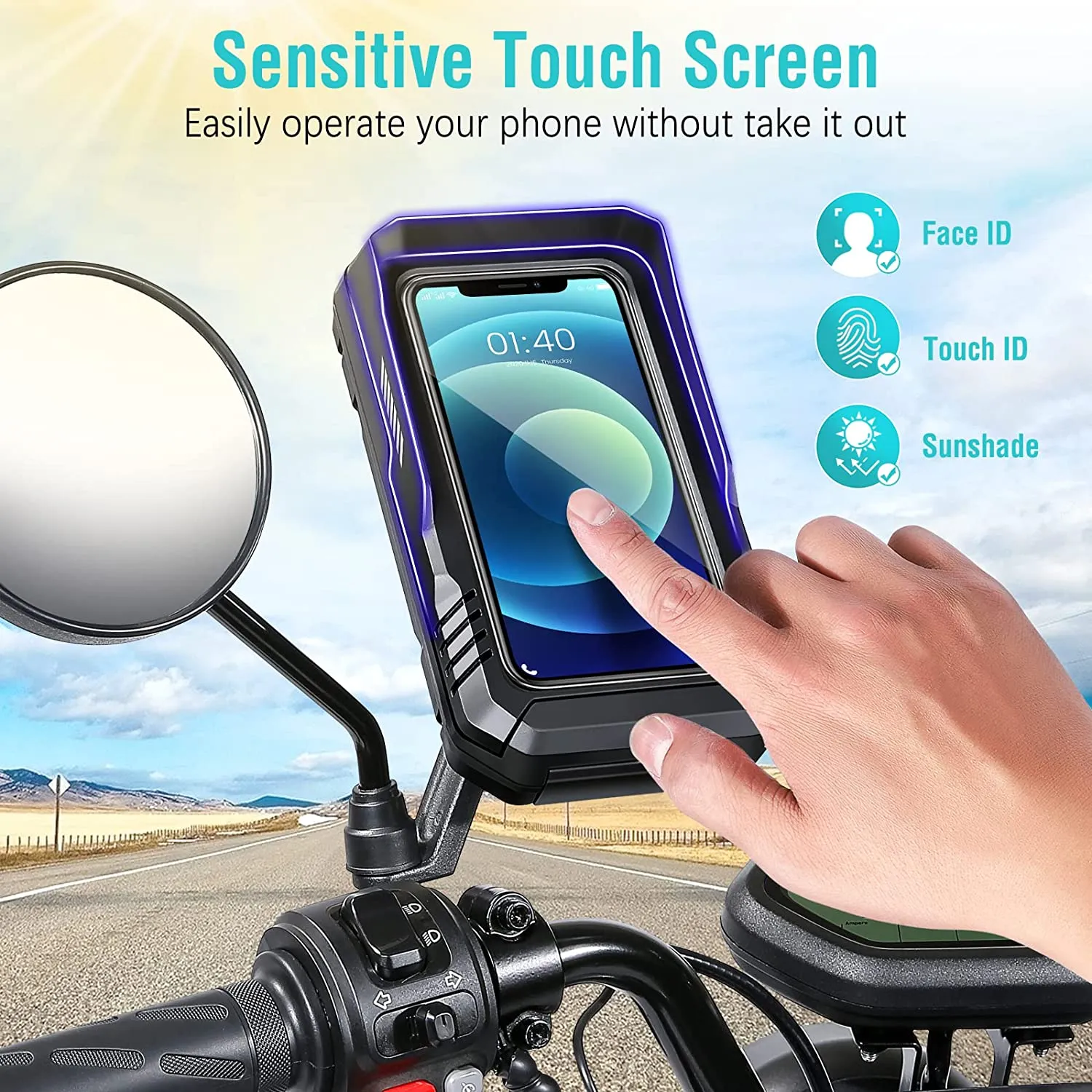 Support Téléphone pour Rétroviseur de Moto – Image 7
