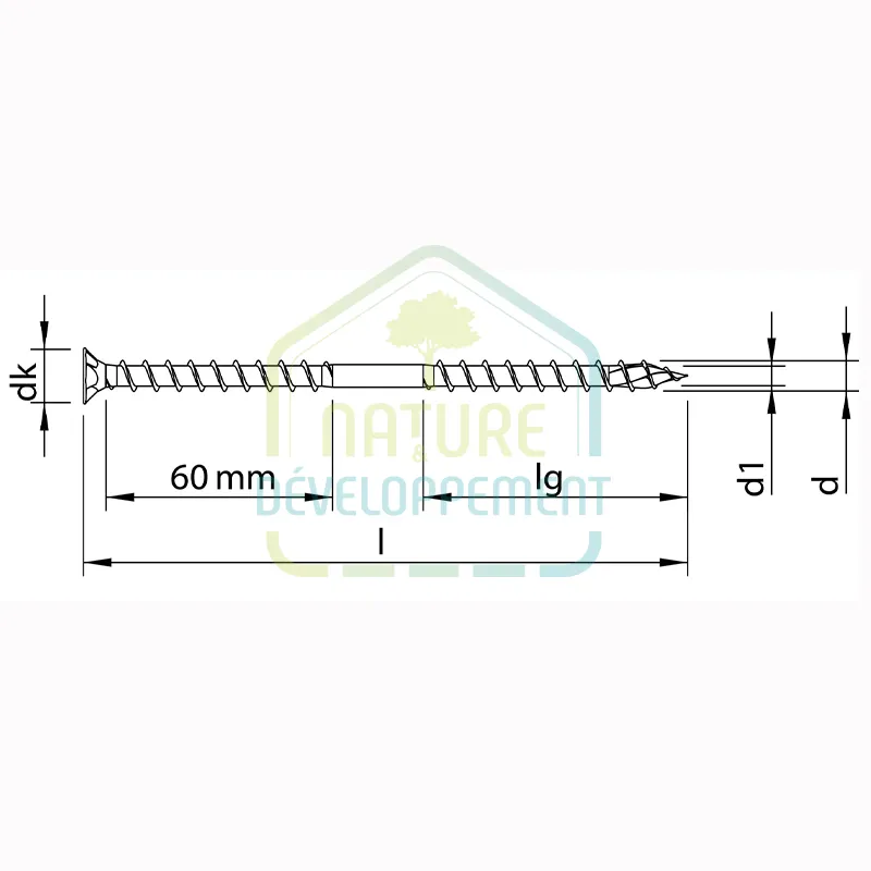 Vis tête fraisée double filetage pour Sarking HECO-TOPIX-plus THERM HECO – Image 2