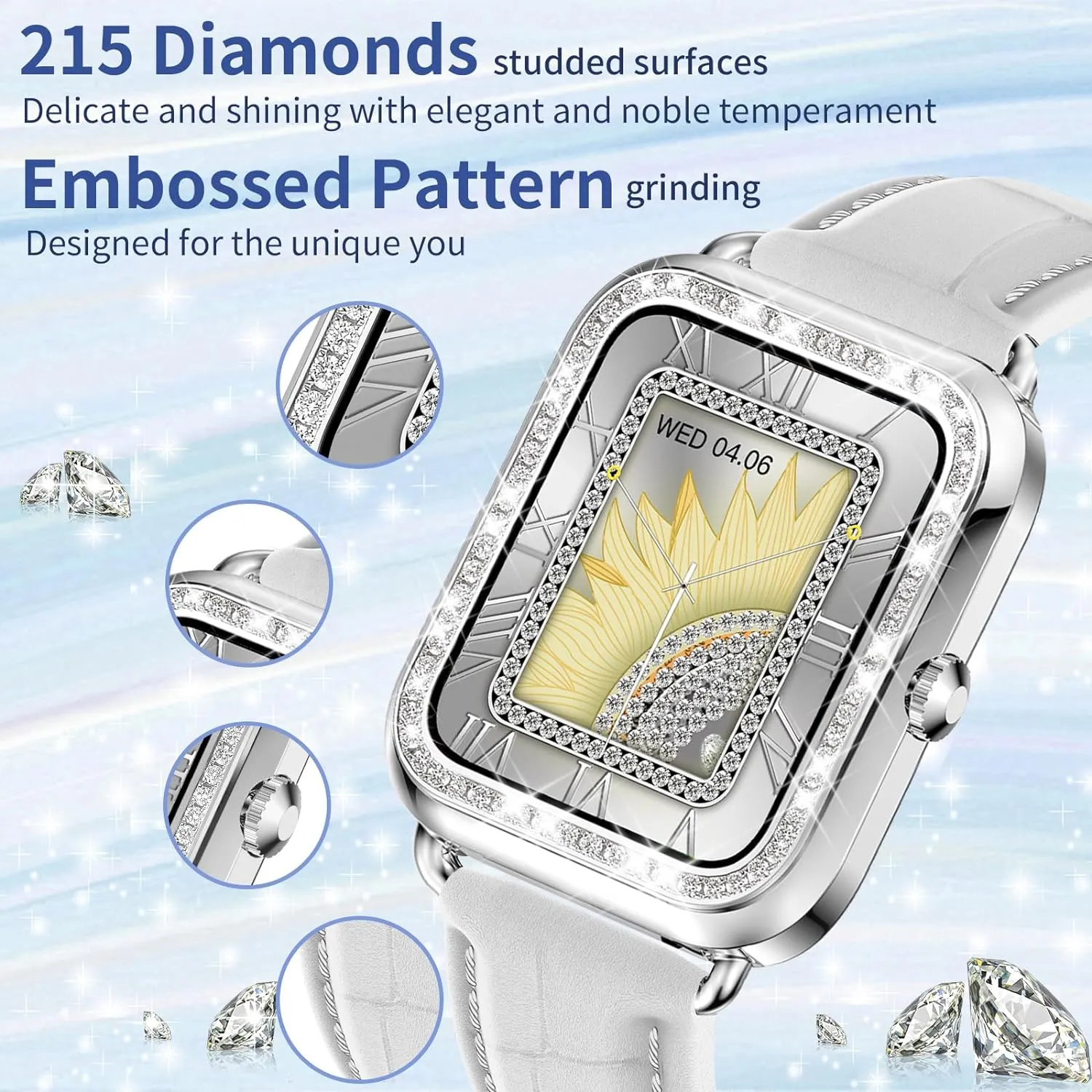 Montre Connectée Femme Bracelet Cuir – Image 3