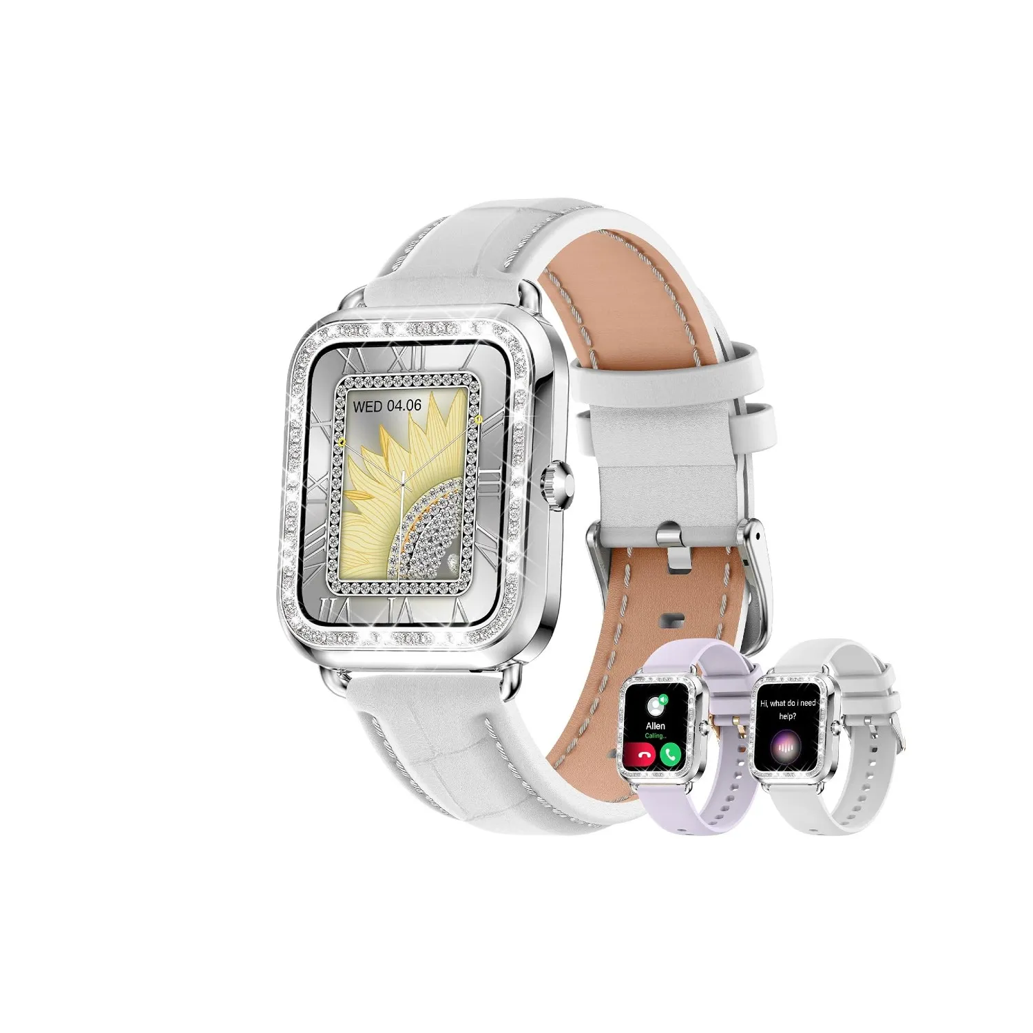 Montre Connectée Femme Bracelet Cuir – Image 2