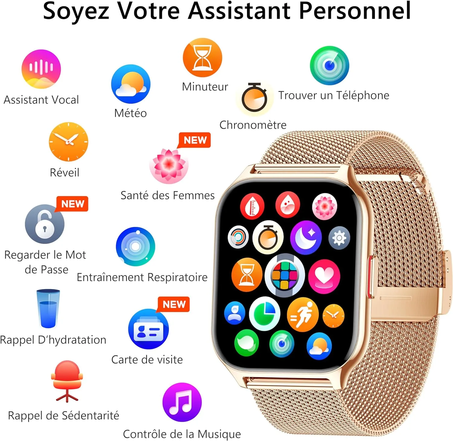Montre Connectée Femme HD 2.0 Pouces – Image 4