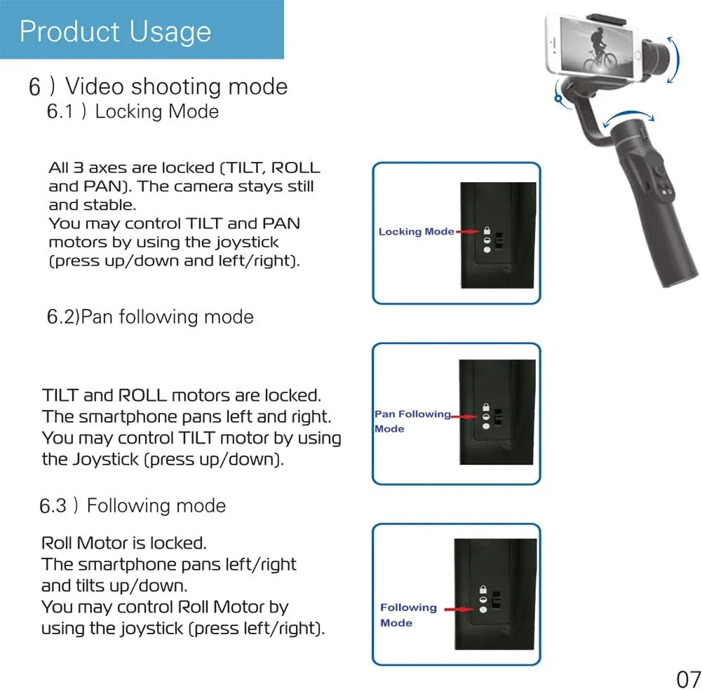 Stabilisateur Automatique à 3 Axes – H4 Handheld Gimbal – Image 2