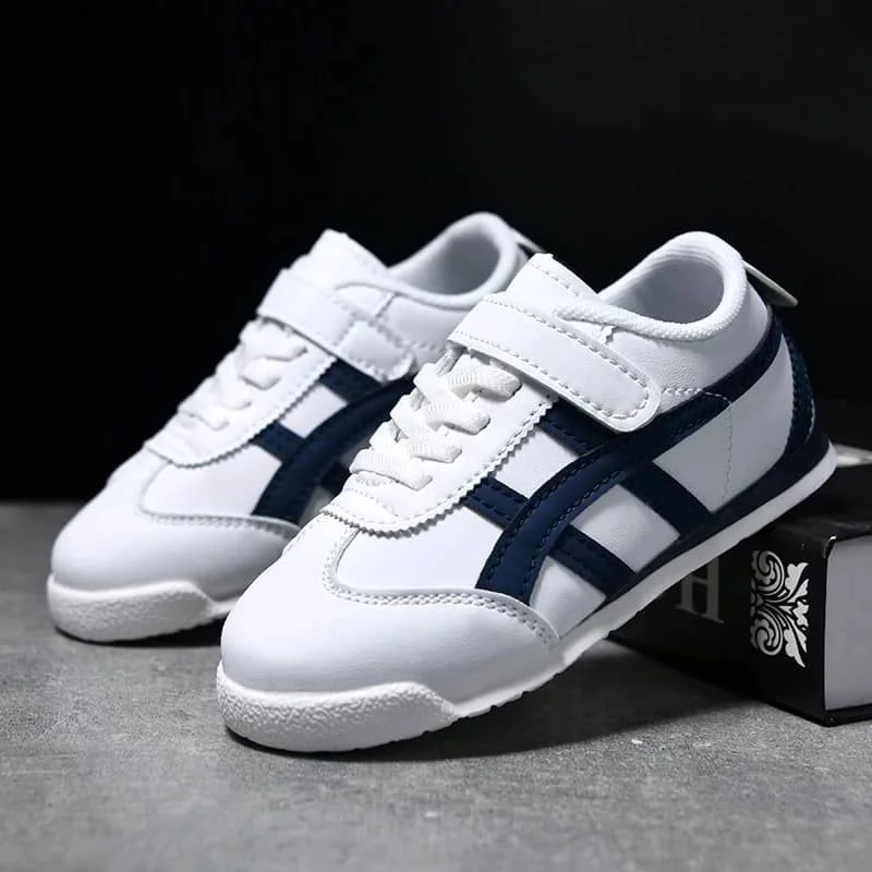 Basket Pour Enfants – Style Asics – Bleu Blanc – Image 2