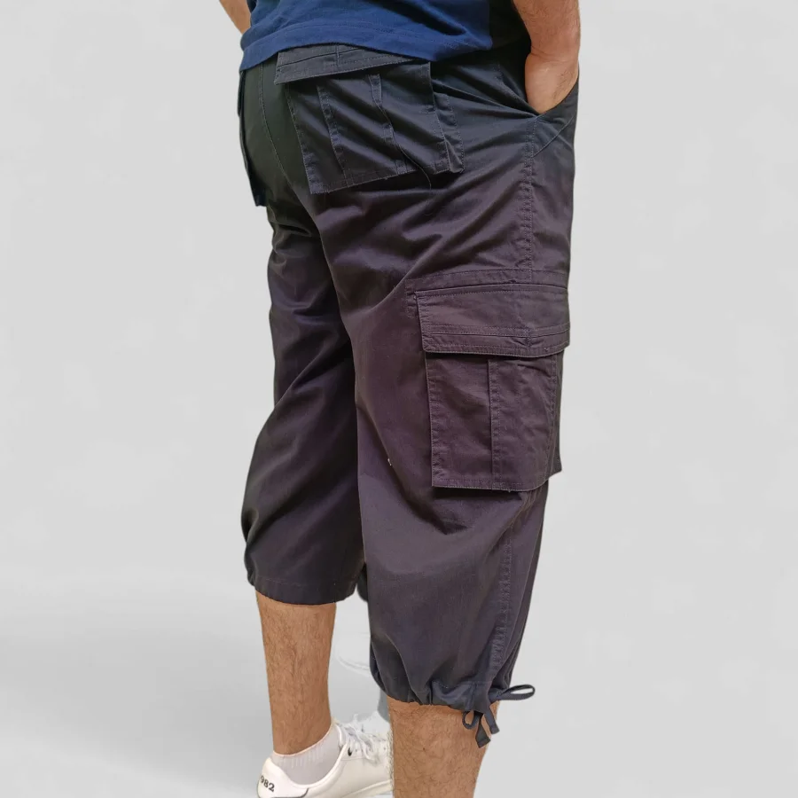 Pantacourt Cargo En Toile 3/4 Multi-Poches – CrossBy MA-04 – Bleu Nuit – Image 4