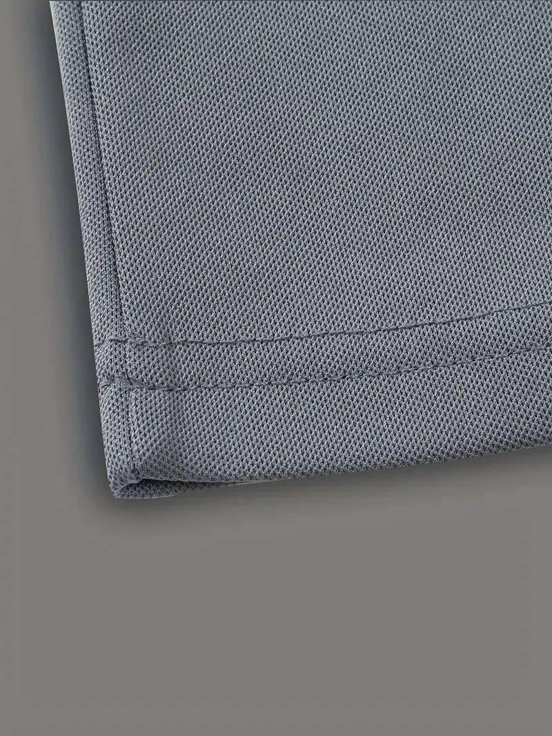 Polo Pour Homme Simple Et Uni Demi Manche – Gris – Image 5