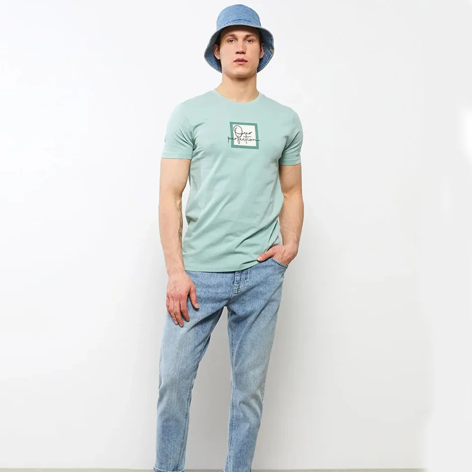 T-shirt – LC WAIKIKI – Ras du cou – imprimé – Vert – Image 2